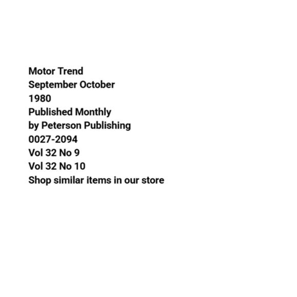 Vtg Lot 2 Motor Trend September October 1980 Reliant Corolla Ferrari Malibu - Picture 2 of 5